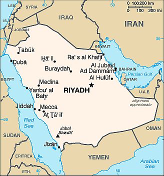 Mapa - Arabia Saudita