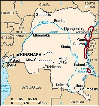 Congo, zonas con clima de montaña