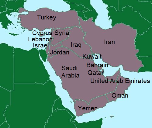 Mapa - Medio Oriente
