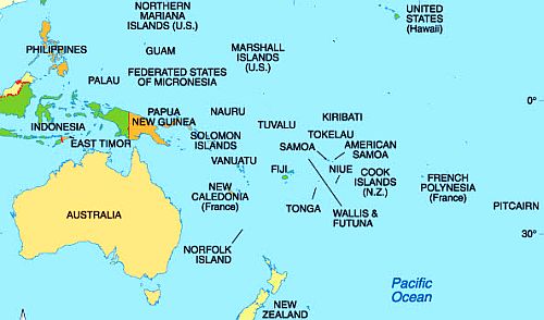 Mapa - Oceania