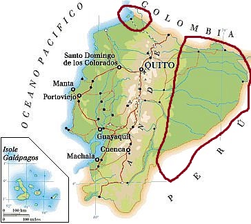 Ecuador, área con clima ecuatorial