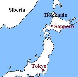Hokkaido, mapa