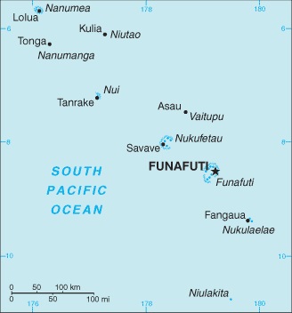 Funafuti, posición en el mapa