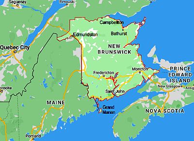 Nuevo Brunswick, mapa