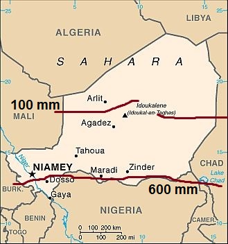 Precipitaciones en Níger