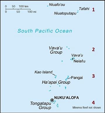 División en grupos de las islas Tonga