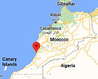 Agadir, ubicación en el mapa