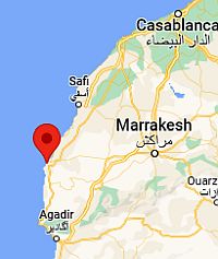 Esauira, ubicación en el mapa