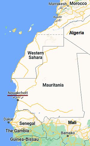 Nuakchot, ubicación en el mapa