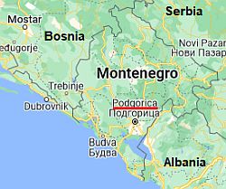 Podgorica, ubicación en el mapa