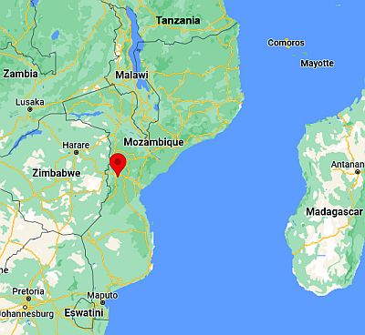 Chimoio, ubicación en el mapa