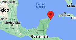 Cancún, ubicación en el mapa
