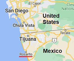 Rosarito, ubicación en el mapa