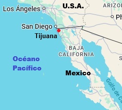 Tijuana, ubicación en el mapa