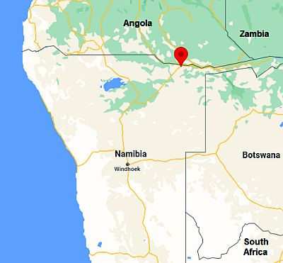 Rundu, ubicación en el mapa