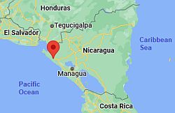 Chinandega, ubicación en el mapa