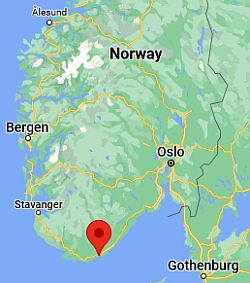 Kristiansand, ubicación en el mapa
