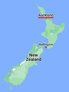 Auckland, ubicación en el mapa