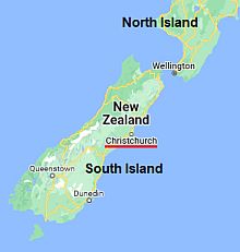 Christchurch, ubicación en el mapa