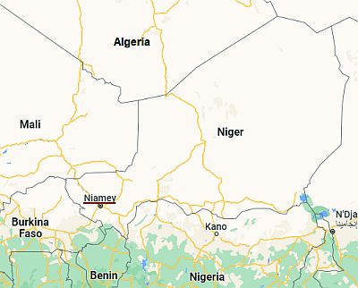 Niamey, ubicación en el mapa