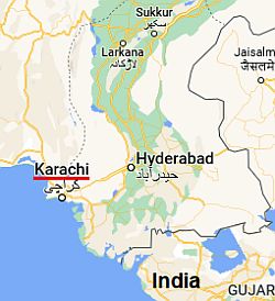 Karachi, ubicación en el mapa