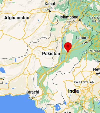 Multan, ubicación en el mapa
