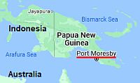 Puerto Moresby, ubicación en el mapa