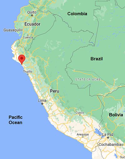 Chiclayo, ubicación en el mapa