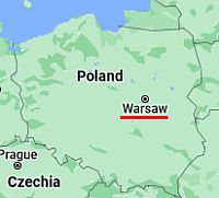 Varsovia, ubicación en el mapa