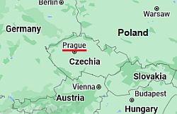 Praga, ubicación en el mapa