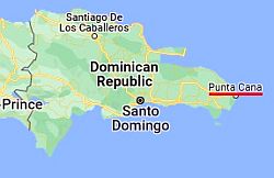 Punta Cana, ubicación en el mapa