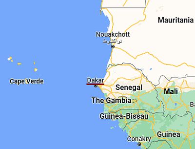 Dakar, ubicación en el mapa