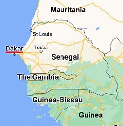 Dakar, ubicación en el mapa