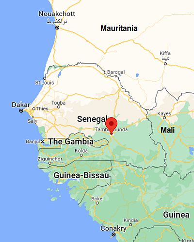Tambacounda, ubicación en el mapa