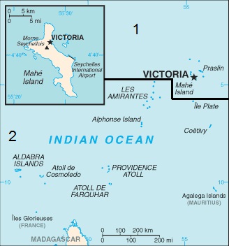 División geográfica de las Seychelles