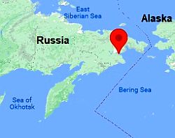 Anadyr, ubicación en el mapa