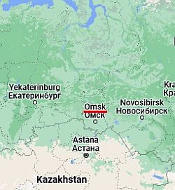Omsk, ubicación en el mapa