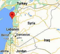 Latakia, ubicación en el mapa
