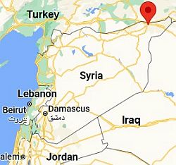 Qamishli, ubicación en el mapa