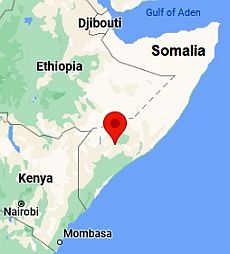 Baidoa, ubicación en el mapa