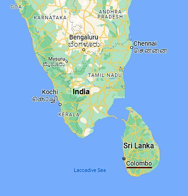 Colombo, ubicación en el mapa