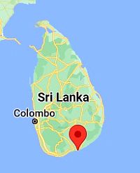 Hambantota, ubicación en el mapa