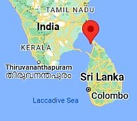Jaffna, ubicación en el mapa