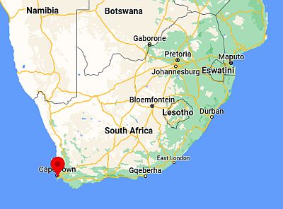 Cape Town, ubicación en el mapa