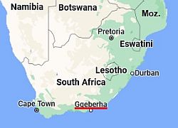 Gqeberha, ubicación en el mapa
