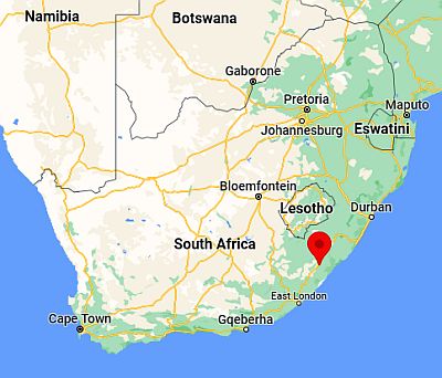 Mthatha, ubicación en el mapa