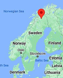 Kiruna, ubicación en el mapa