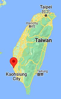 Tainan, ubicación en el mapa