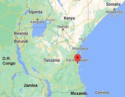 Dar Es Salaam, ubicación en el mapa