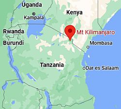 Kilimanjaro, ubicación en el mapa
